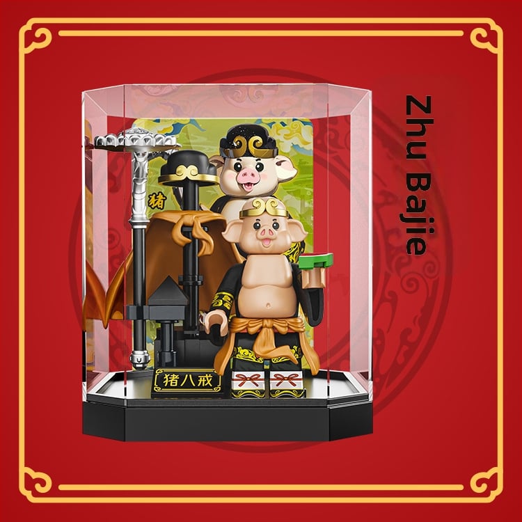 Μίνι φιγούρα κατασκευαστικό σετ Monkey King και Guanyin, ABS πλαστικό, έως 38 τεμάχια, κατάλληλο για ηλικίες 7–14