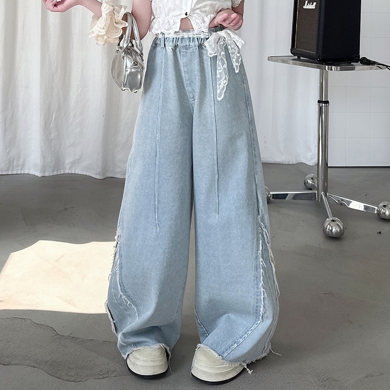 Set de două piese pentru fete, din bumbac, stil coreean, 70% bumbac, vara 2025