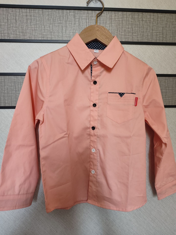 Fiúknak szóló hosszú ujjú gyermeking, 100% pamut, galléros, pöttyös mintázat, 8+ éveseknek, tavasz–ősz