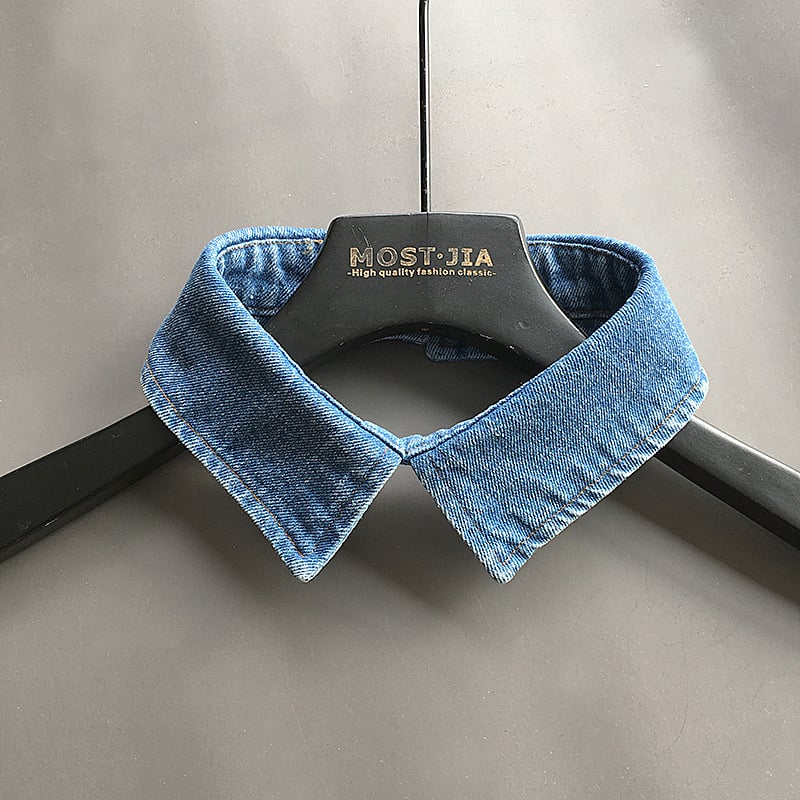 Pulover din bumbac cu guler decorativ fals - Stil coreean, model solid, căptușeală din bumbac, Iarnă 2025