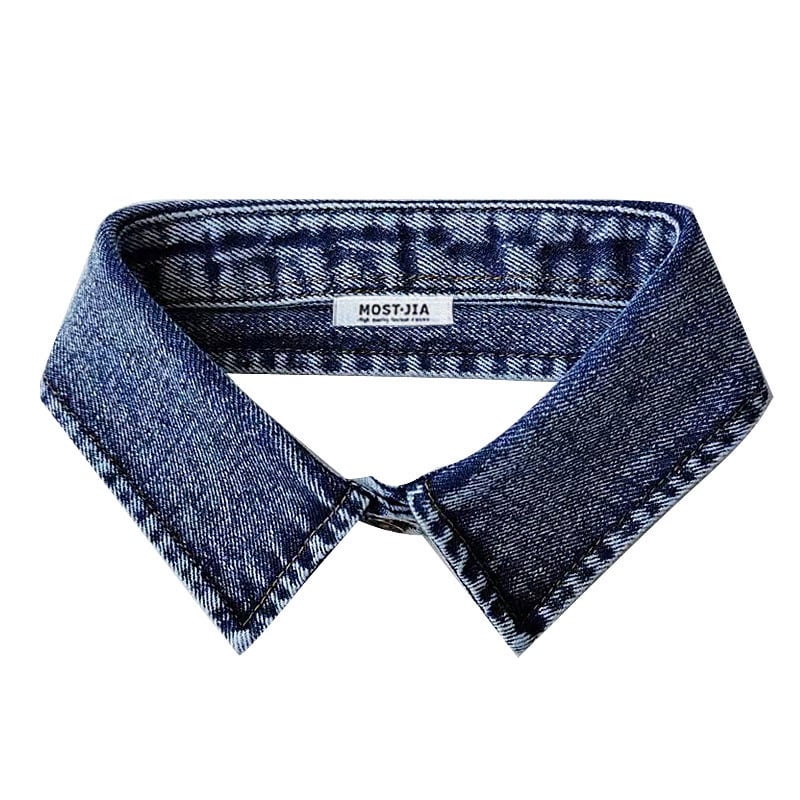 Pulover din bumbac cu guler decorativ fals - Stil coreean, model solid, căptușeală din bumbac, Iarnă 2025