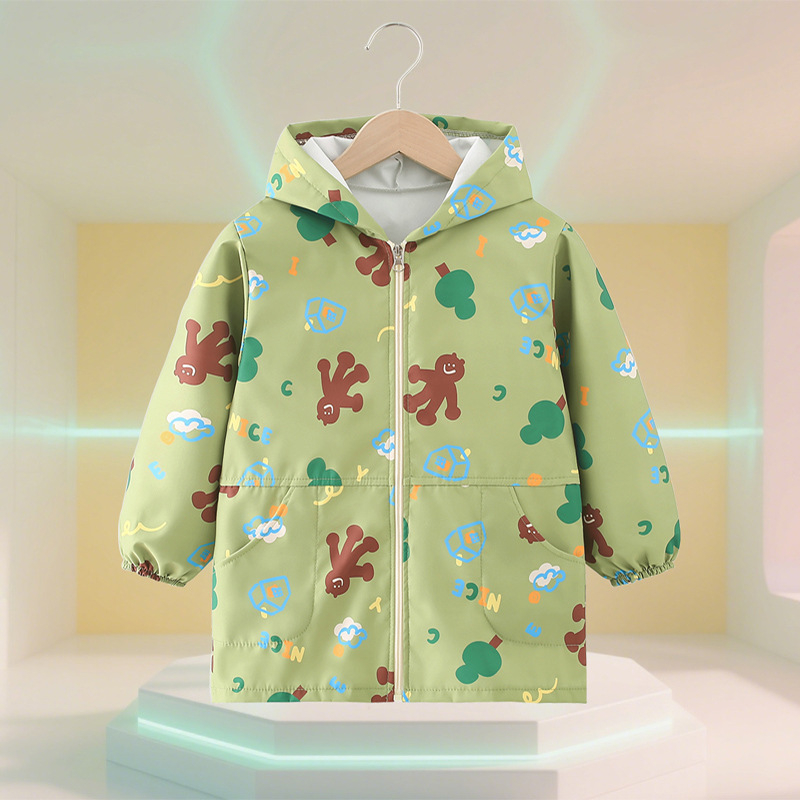 Bērnu ūdensdroša aizsargpārvalka ar ziedu rakstu, universāla, poliesters, 3-8 gadi, rudens 2025