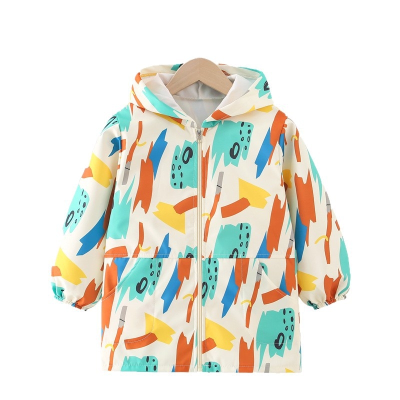 Bērnu ūdensdroša aizsargpārvalka ar ziedu rakstu, universāla, poliesters, 3-8 gadi, rudens 2025