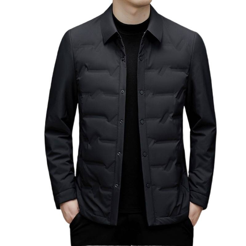 Férfiaknak készült könnyű pehelydzseki kapucnival, hosszú szabású téli meleg és szigetelés, fehér kacsa pehely 81–85%