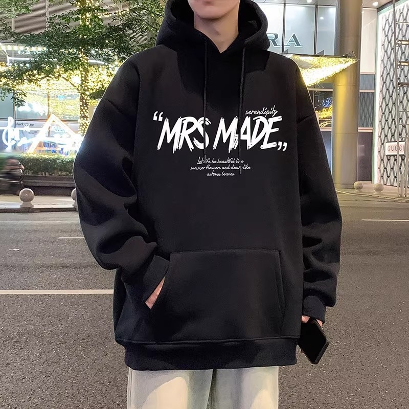 Muški oversize hoodie s kapuljom, pamukova smjesa, fleece podstava, labav kroj, svakodnevni kampus stil