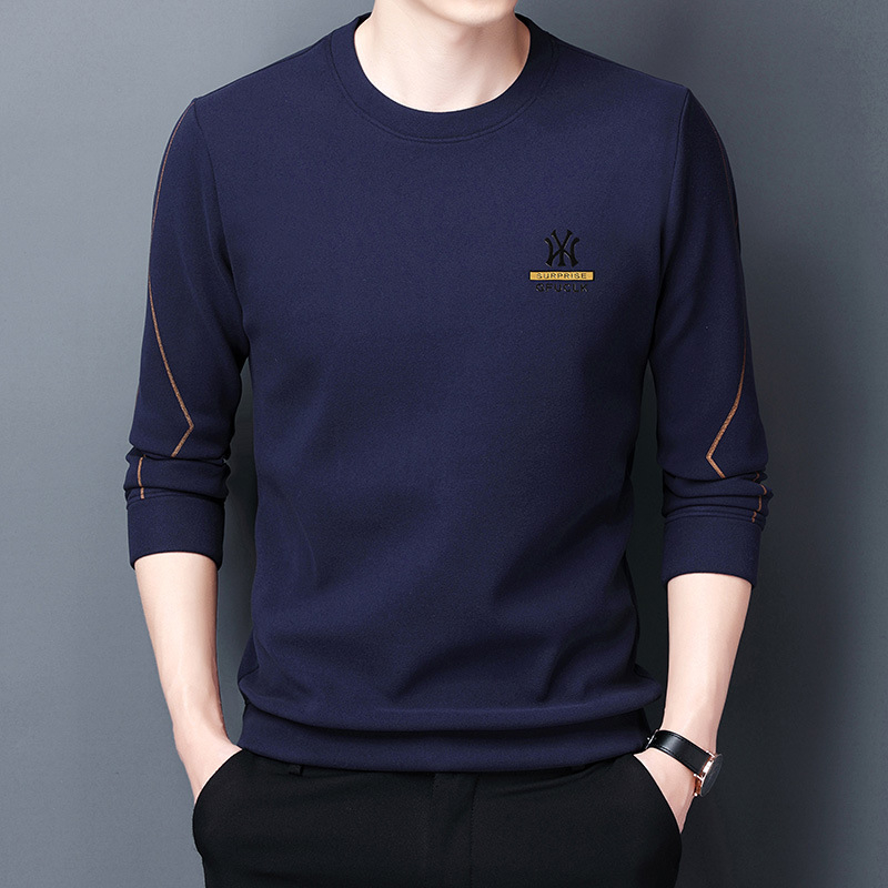 Ανδρικό φούτερ με διπλής όψης DeRong βελούρι φλίς, με λαιμό στρογγυλό, μακριά μανίκια, βαμβάκι 81–90%, κατάλληλο για άνοιξη και φθινόπωρο