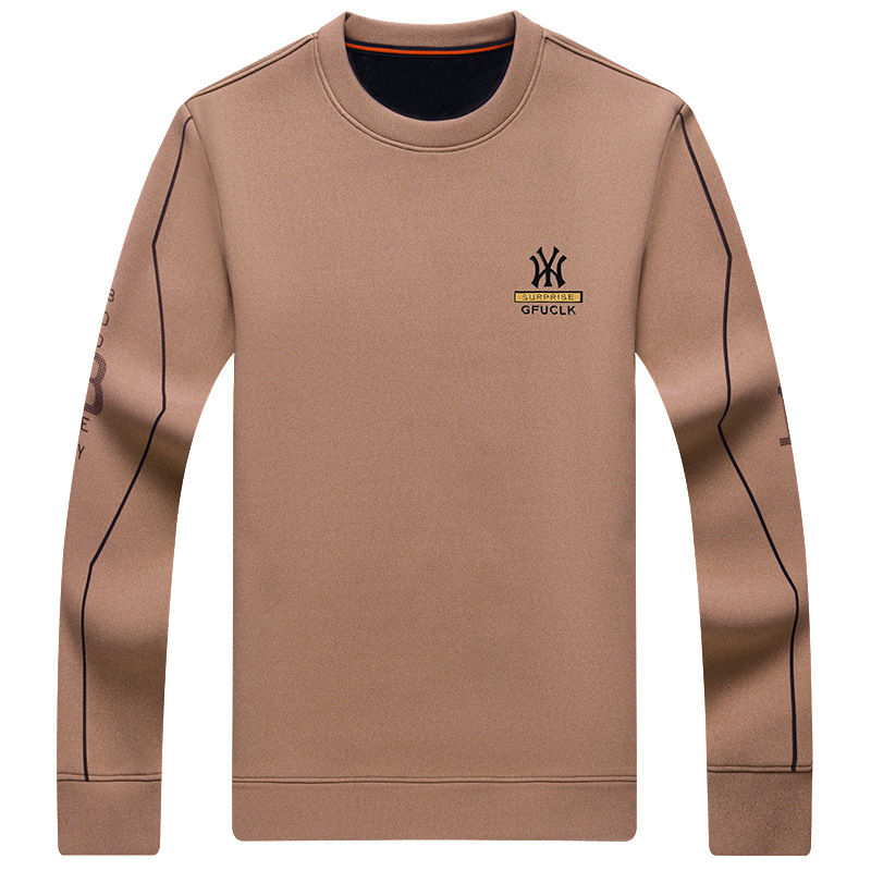 Ανδρικό φούτερ με διπλής όψης DeRong βελούρι φλίς, με λαιμό στρογγυλό, μακριά μανίκια, βαμβάκι 81–90%, κατάλληλο για άνοιξη και φθινόπωρο