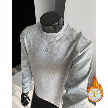 Ανδρικό φλις φούτερ με εσωτερική επένδυση, μακριά μανίκια, κανονική πυκνότητα, μοντέλο S501, κυκλοφορία φθινοπωρινή 2025, για όλες τις εποχές