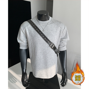 Ανδρικό φλις φούτερ με εσωτερική επένδυση, μακριά μανίκια, κανονική πυκνότητα, μοντέλο S501, κυκλοφορία φθινοπωρινή 2025, για όλες τις εποχές