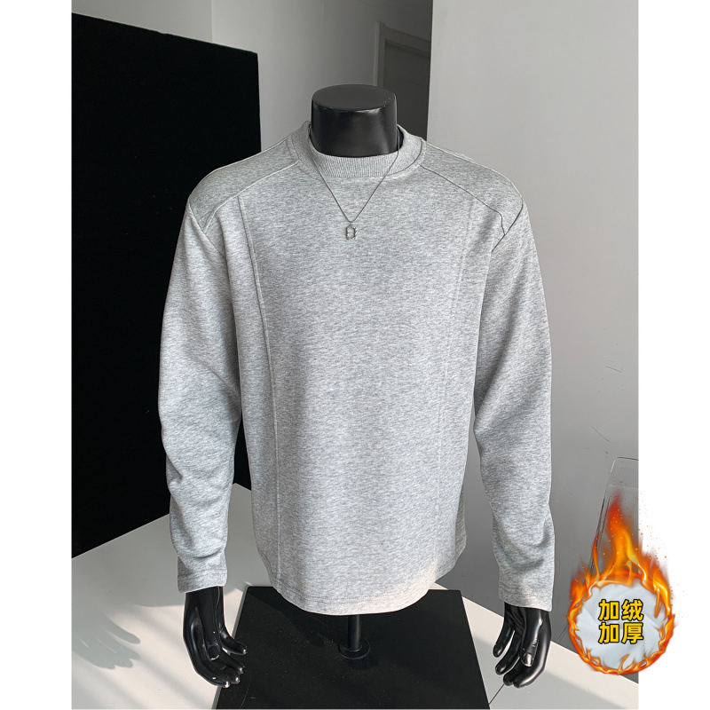 Ανδρικό φλις φούτερ με εσωτερική επένδυση, μακριά μανίκια, κανονική πυκνότητα, μοντέλο S501, κυκλοφορία φθινοπωρινή 2025, για όλες τις εποχές