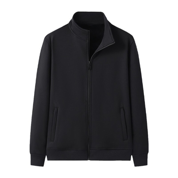 Ανδρικό πουλόβερ-καρντγιάν με σταθερό γιακά και φερμουάρ, φλίς ύφασμα, πολυεστέρα 96%+, ίσιο κόψιμο, πλαϊνές τσέπες, μακριά μανίκια