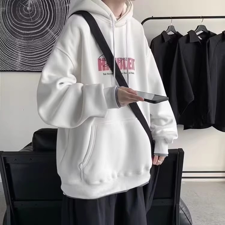 Ανδρικό φούτερ με κουκούλα, χαλαρή γραμμή, Corduroy ύφασμα, 96% γούνες κουνελιού, χειμωνιάτικη έκδοση 2023