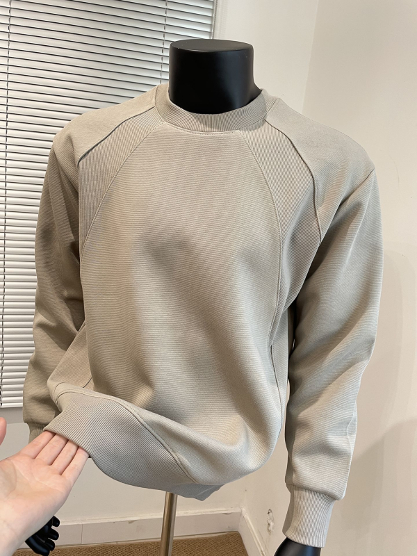 Ανδρικό φούτερ με στρογγυλό λαιμό, βαμβακο-πολυμερές μείγμα, παχύ ύφασμα φλίς, μακριά μανίκια, φθινοπωρινό 2025