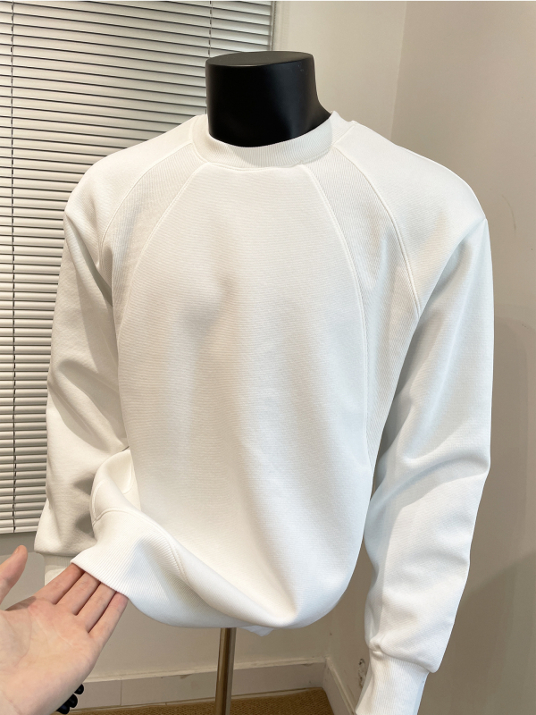 Ανδρικό φούτερ με στρογγυλό λαιμό, βαμβακο-πολυμερές μείγμα, παχύ ύφασμα φλίς, μακριά μανίκια, φθινοπωρινό 2025