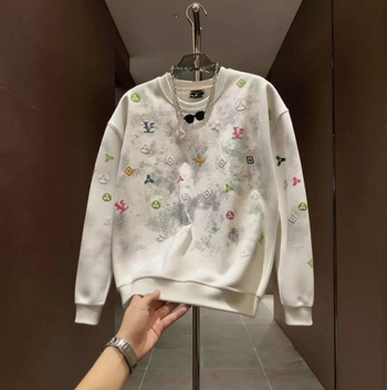 Muški premium sweatshirt s tie-dye uzorkom, okrugli izrez, dugi rukavi, slim fit, jesen 2024