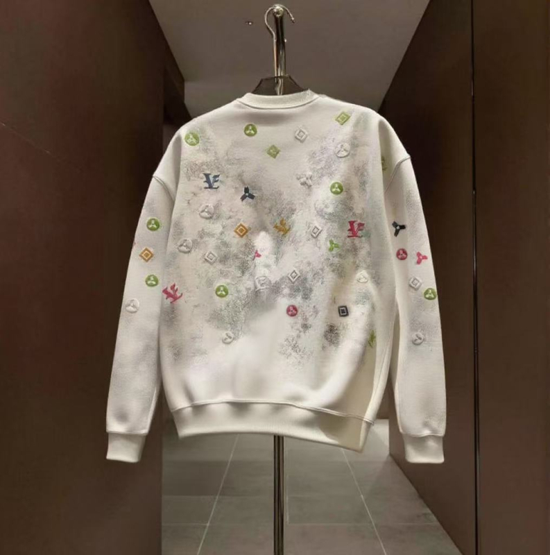 Muški premium sweatshirt s tie-dye uzorkom, okrugli izrez, dugi rukavi, slim fit, jesen 2024