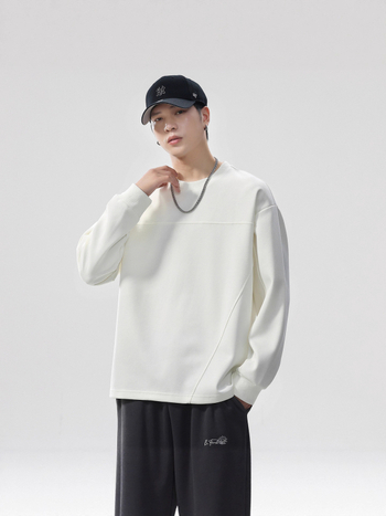 Pulóver-felső, japán stílus, kerek nyak, laza szabás, 31–50% pamut, őszi 2025