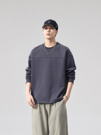 Pulóver-felső, japán stílus, kerek nyak, laza szabás, 31–50% pamut, őszi 2025