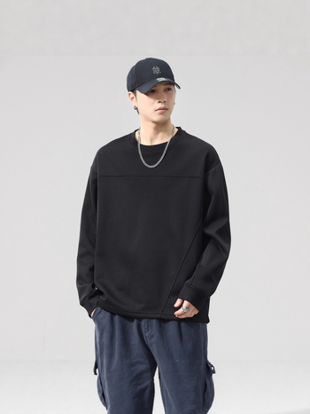 Pulóver-felső, japán stílus, kerek nyak, laza szabás, 31–50% pamut, őszi 2025