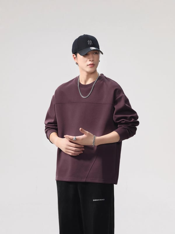 Pulóver-felső, japán stílus, kerek nyak, laza szabás, 31–50% pamut, őszi 2025