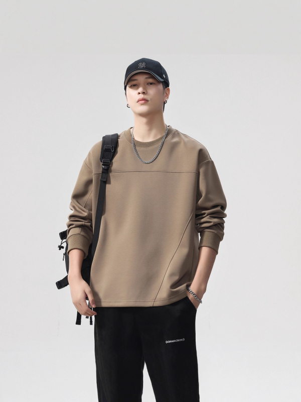 Pulóver-felső, japán stílus, kerek nyak, laza szabás, 31–50% pamut, őszi 2025