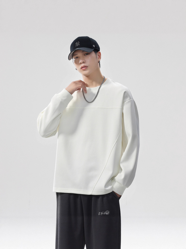 Pulóver-felső, japán stílus, kerek nyak, laza szabás, 31–50% pamut, őszi 2025