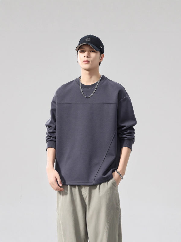 Pulóver-felső, japán stílus, kerek nyak, laza szabás, 31–50% pamut, őszi 2025