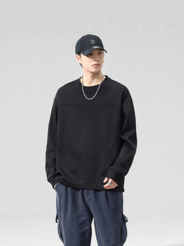 Pulóver-felső, japán stílus, kerek nyak, laza szabás, 31–50% pamut, őszi 2025