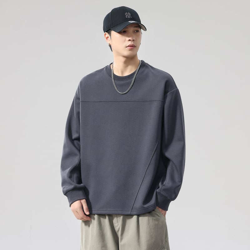 Pulóver-felső, japán stílus, kerek nyak, laza szabás, 31–50% pamut, őszi 2025