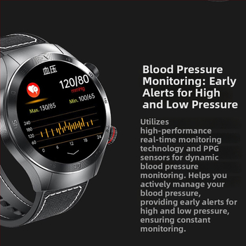 Medicinski razine pametni sat s neinvazivnim praćenjem glukoze, krvnog tlaka, lipida i otkucaja srca — AMOLED zaslon