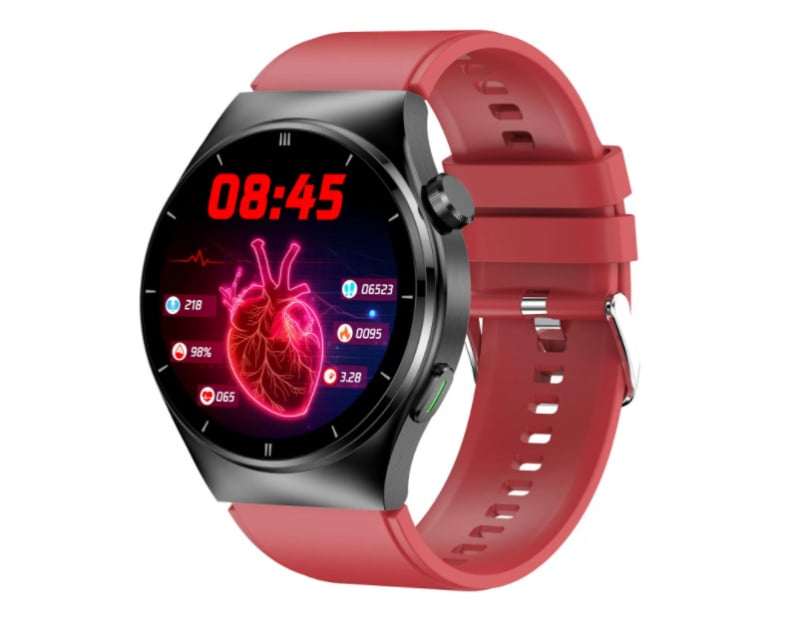 Medicinski razine pametni sat s neinvazivnim praćenjem glukoze, krvnog tlaka, lipida i otkucaja srca — AMOLED zaslon