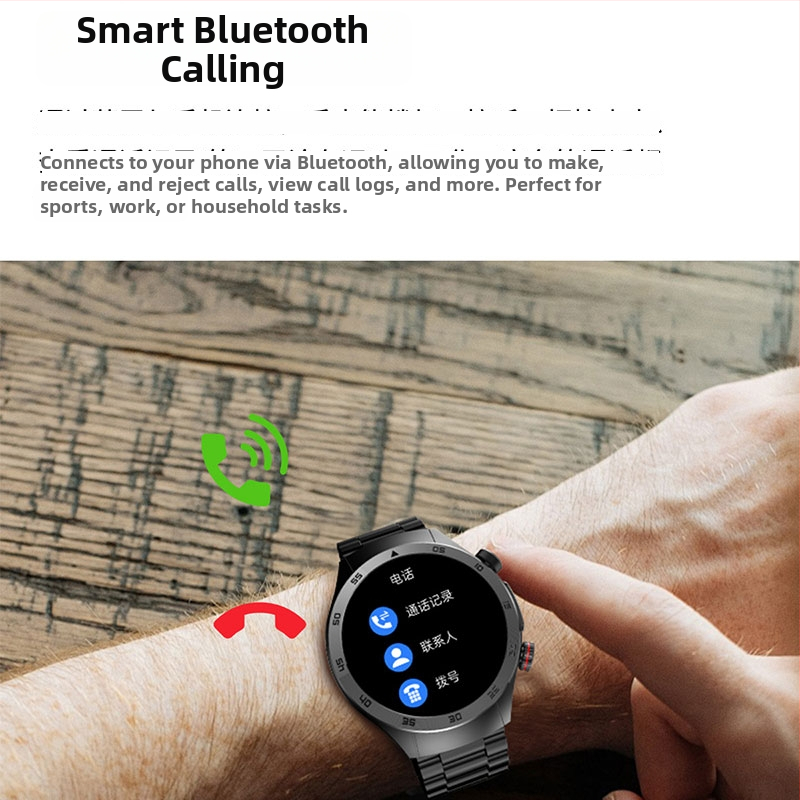 Medicinski razine pametni sat s neinvazivnim praćenjem glukoze, krvnog tlaka, lipida i otkucaja srca — AMOLED zaslon