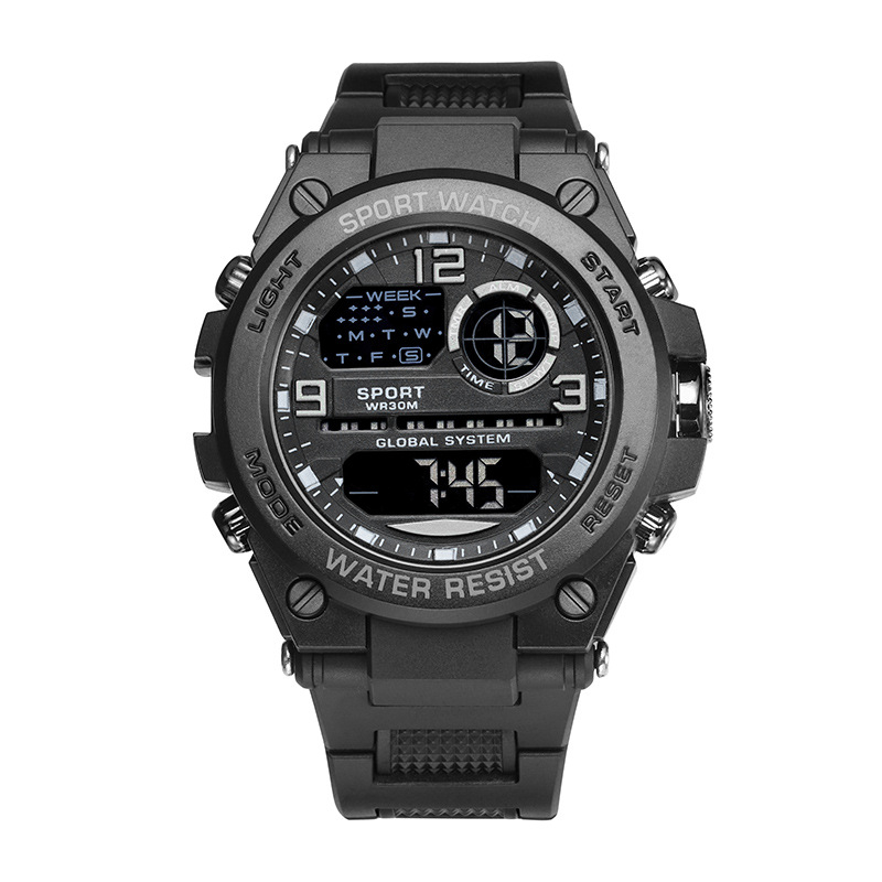 Elektronikus karóra ébresztővel, számjegy kijelzővel, 45 mm-es tárcsával, vízálló 10 m, elektronikus működés