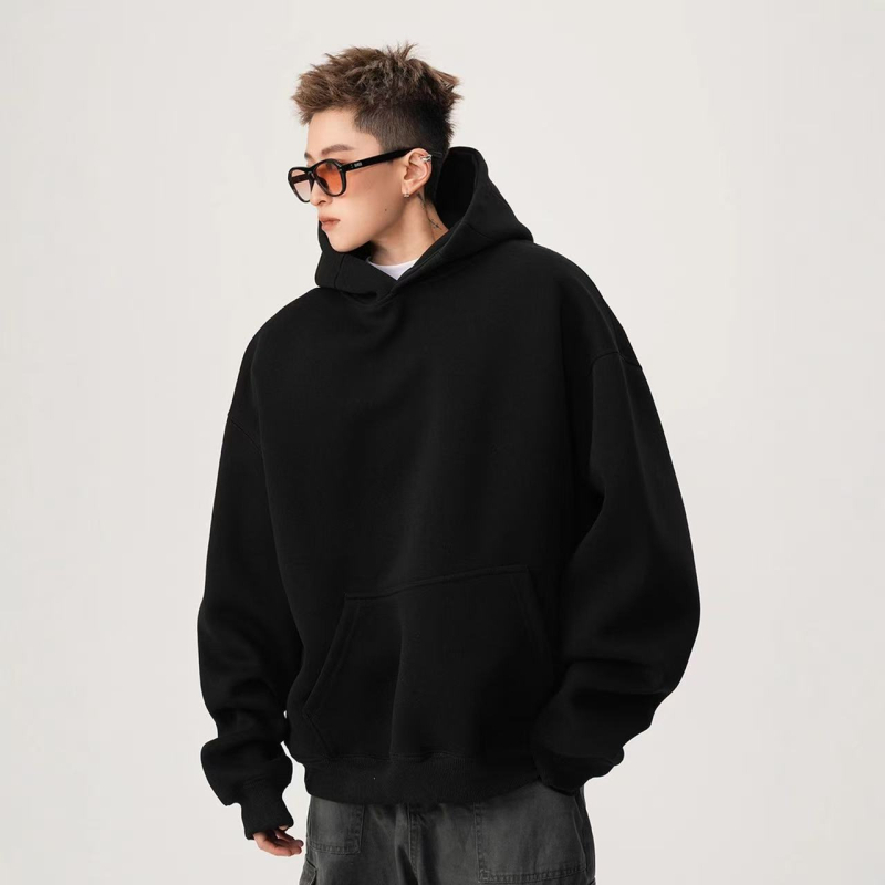 Unisex hoodie s kapuljom u američkom stilu, široki kroj, jednobojan, za jesen i zimu