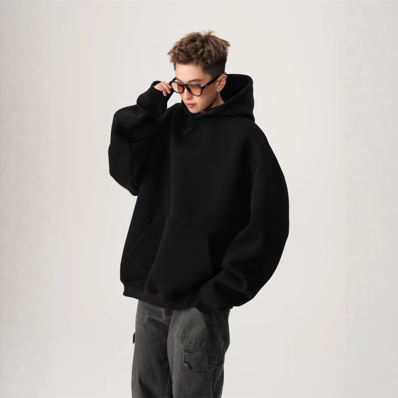 Unisex hoodie s kapuljom u američkom stilu, široki kroj, jednobojan, za jesen i zimu