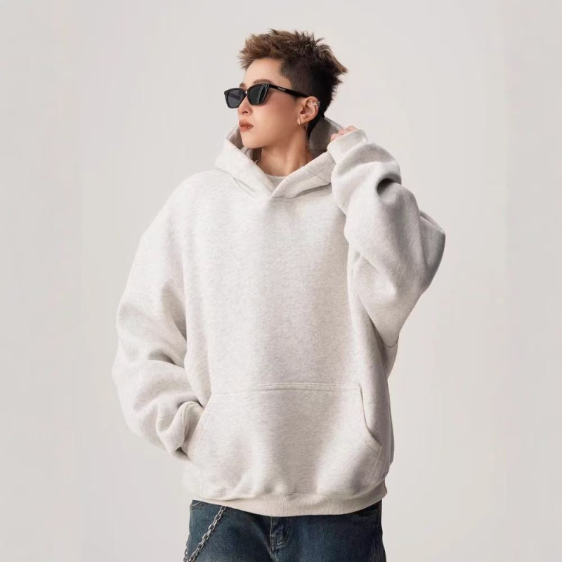 Unisex hoodie s kapuljom u američkom stilu, široki kroj, jednobojan, za jesen i zimu