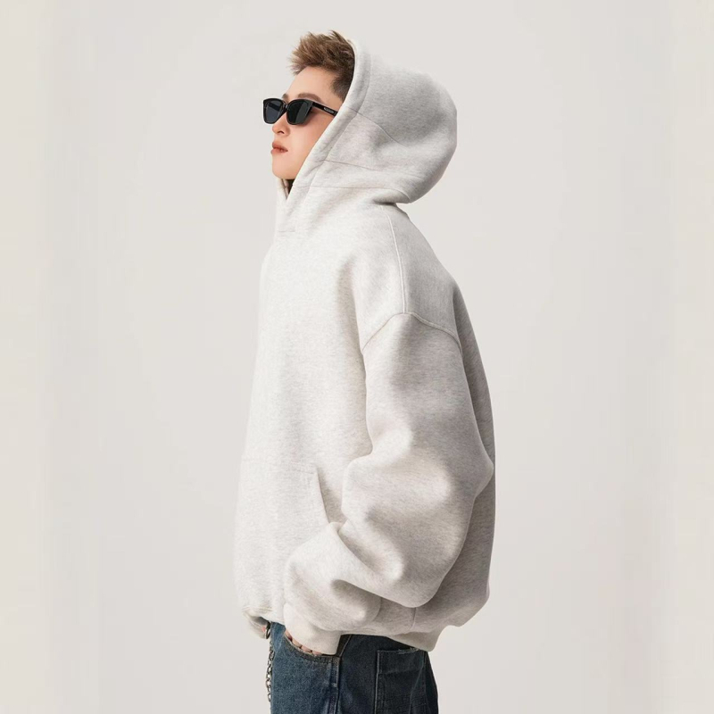 Unisex hoodie s kapuljom u američkom stilu, široki kroj, jednobojan, za jesen i zimu