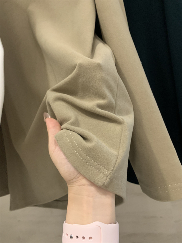 Muški dvostrano baršunasti pulover s Raglan rukavima, okrugli ovratnik, debeli poliester 96%+, Derong tkanina, zimski model