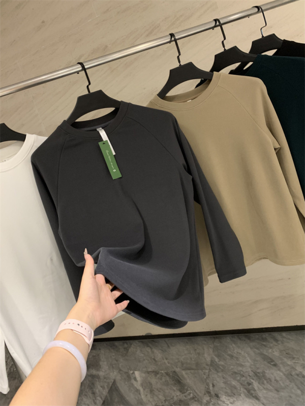 Muški dvostrano baršunasti pulover s Raglan rukavima, okrugli ovratnik, debeli poliester 96%+, Derong tkanina, zimski model