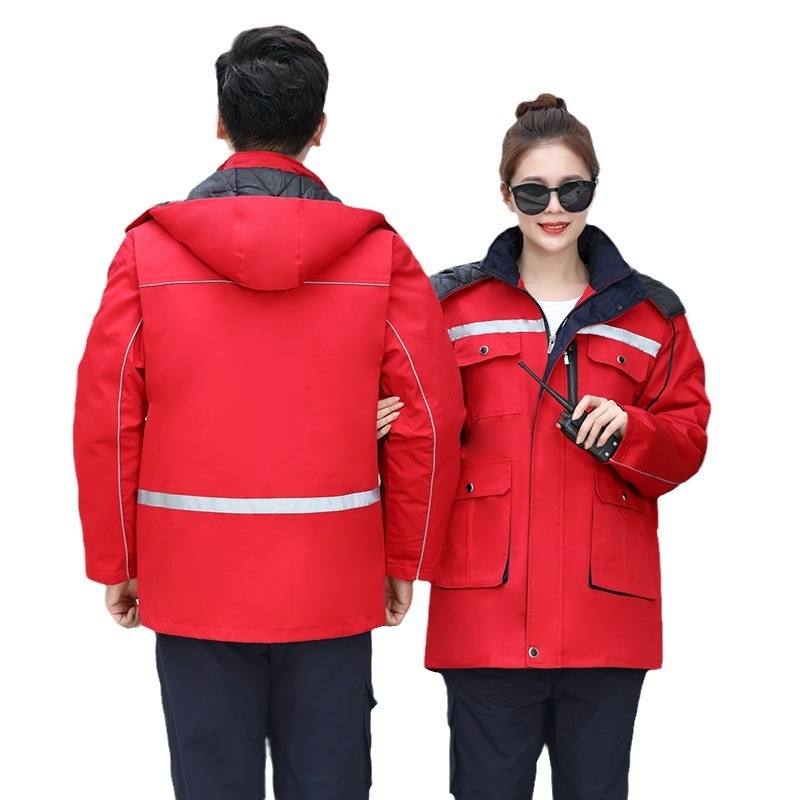 Žieminis darbo palta su nuimama įdėklu, dėmėms atsparus, išorinis audinys – medvilnės mišinio, vyriška darbo apranga