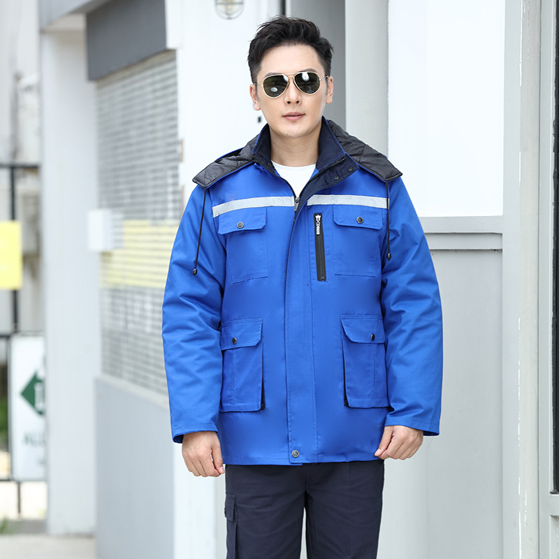 Žieminis darbo palta su nuimama įdėklu, dėmėms atsparus, išorinis audinys – medvilnės mišinio, vyriška darbo apranga