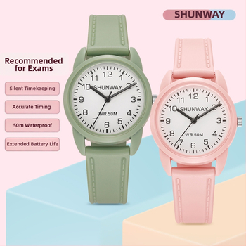 Shengwei S-582 Studentski kvarcni sat, tih rad, vodootporan do 50 m, promjer brojčanika 33 mm, plastično kućište
