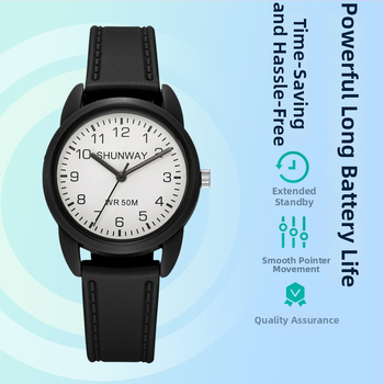 Shengwei S-582 Studentski kvarcni sat, tih rad, vodootporan do 50 m, promjer brojčanika 33 mm, plastično kućište