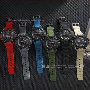 Ψηφιακό αθλητικό ρολόι με φωτιζόμενο χρονογράφο και ξυπνητήρι, αδιάβροχο μέχρι 10 μ., καντράν 43 mm, λουρί TPU, ηλεκτρονικός μηχανισμός