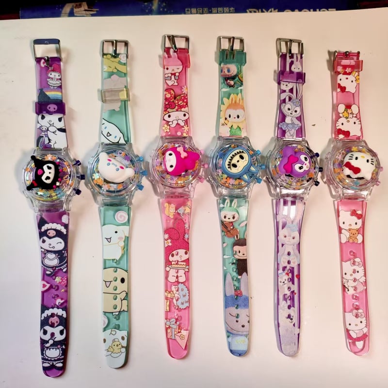 Παιδικό ηλεκτρονικό μουσικό ψηφιακό ρολόι με λουράκι από σιλικόνη, μεταλλικό περίβλημα και στρογγυλό καντράν