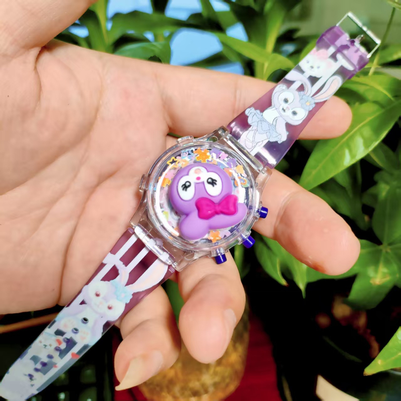 Παιδικό ηλεκτρονικό μουσικό ψηφιακό ρολόι με λουράκι από σιλικόνη, μεταλλικό περίβλημα και στρογγυλό καντράν