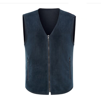 Férfi téli polár mellény, kardigán-stílusú, V-nyakú, oldalsó zsebek, vastag polár