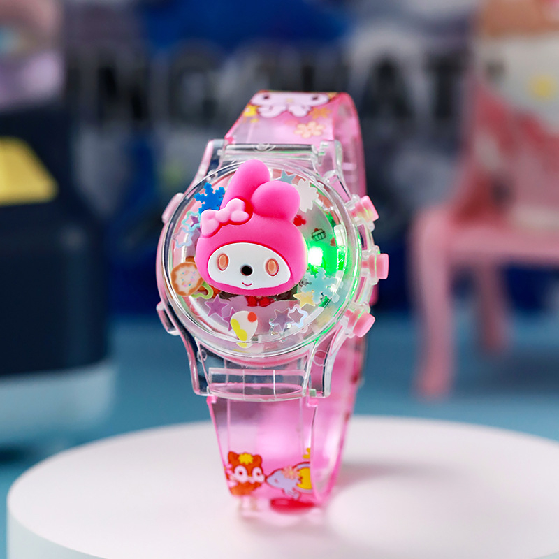 Παιδικό ηλεκτρονικό ρολόι quartz με περιστρεφόμενα φώτα και μουσική, αριθμητική οθόνη, σιλικόνι ιμάντας, μεταλλική κάσα