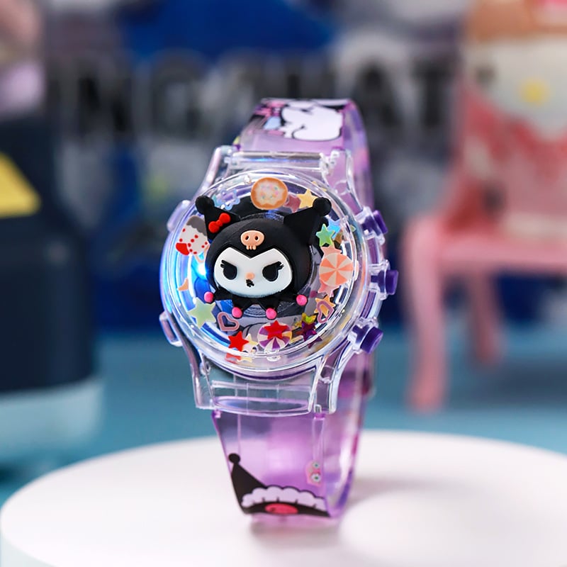 Παιδικό ηλεκτρονικό ρολόι quartz με περιστρεφόμενα φώτα και μουσική, αριθμητική οθόνη, σιλικόνι ιμάντας, μεταλλική κάσα