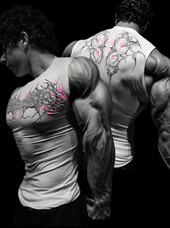 Sporta veste ar burtiem drukā, ātri žūstoša, cieša piegriezuma, bez piedurknēm, 98% poliesteris (Modelis B2501)